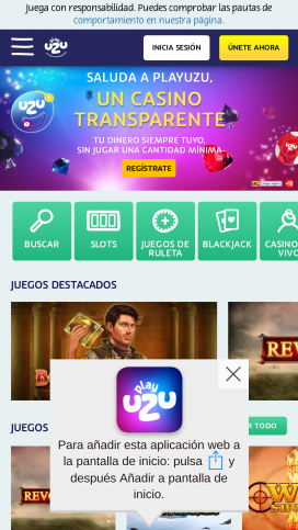 PlayUZU App Homepage