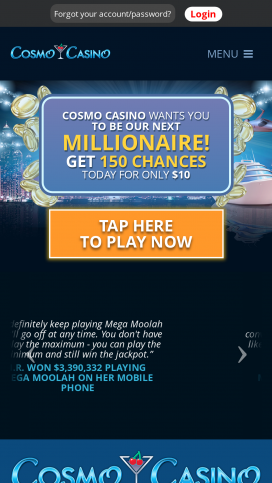 Cosmo Casino Apps Homepage