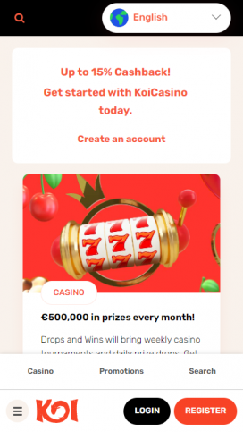 Koi Casino Apps Homepage