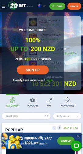 20Bet Casinos Homepage