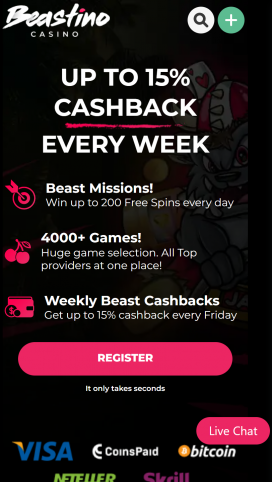 Beastino Casino Apps Homepage