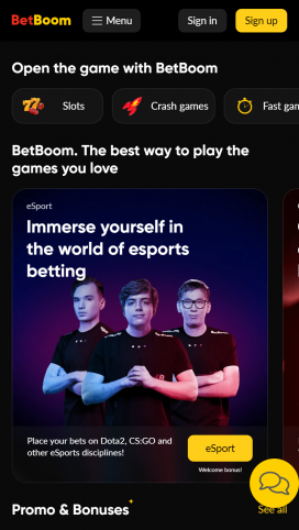 BetBoom Apps Homepage