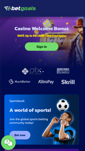 BetGoals Casino Apps Homepage