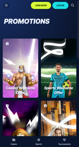 BetBeast Casino Apps Homepage