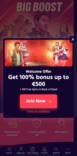BigBoost Casino Apps Homepage
