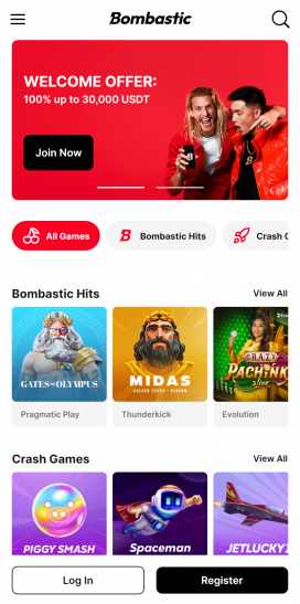 Bombastic Casino Apps Homepage