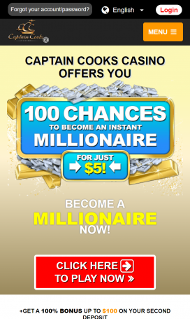 Captain Cooks Casino Apps Homepage