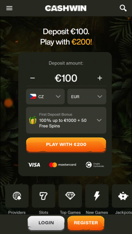 CashWin Casino Apps Homepage