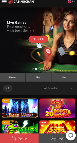 Casinochan Apps Homepage