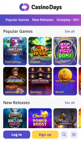 Casino Days Apps Homepage