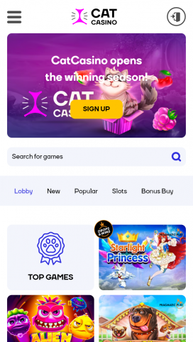 CatCasino Apps Homepage