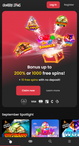 Cherry Spins Apps Homepage