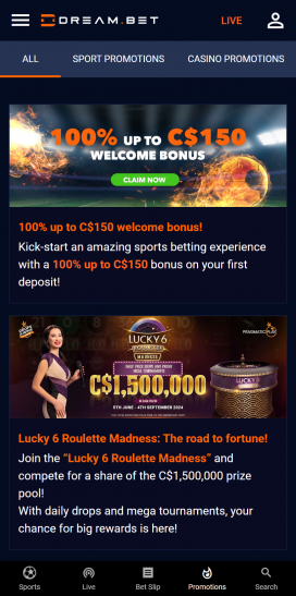 Dream.bet Apps Homepage