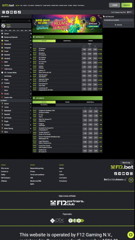 F12.bet Mobile Homepage
