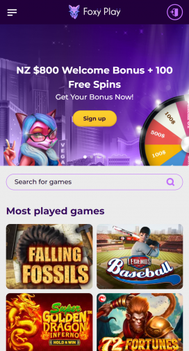 FoxyPlay Casino Apps Homepage