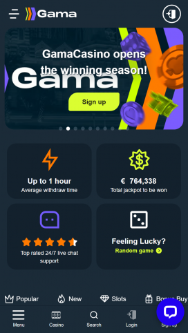 Gama Casino Apps Homepage