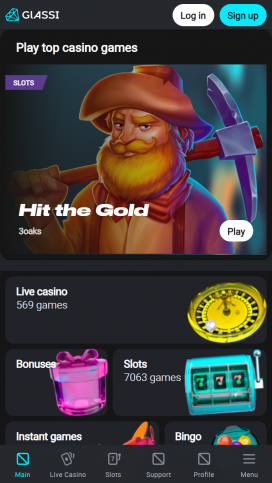 Glassi Casino Apps Homepage