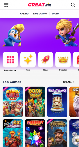 Greatwin Casino Apps Homepage