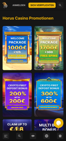 Horus Casino Apps Homepage