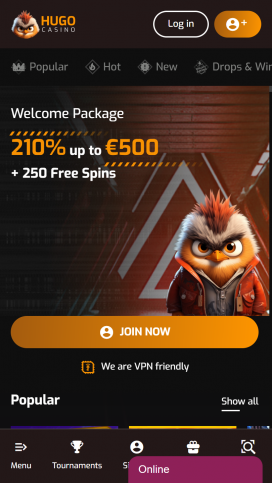 HugoCasino Apps Homepage