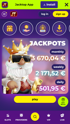 JackTop Casino Apps Homepage