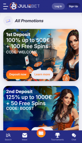 JulieBet Apps Homepage