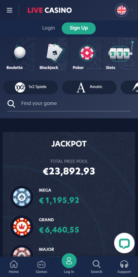 Live.Casino Apps Homepage