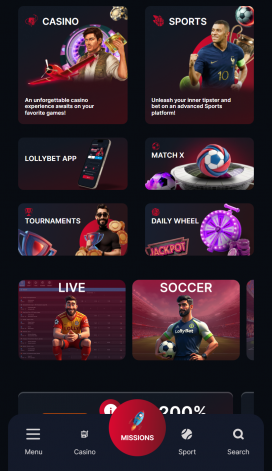LollyBet Apps Homepage