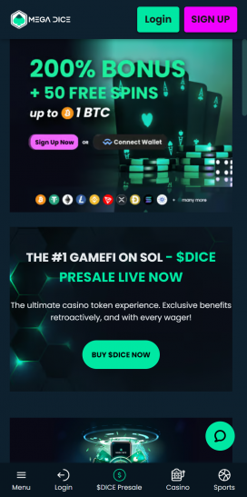 Mega Dice Casino Apps Homepage