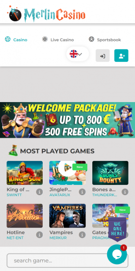 Merlin Casino Apps Homepage