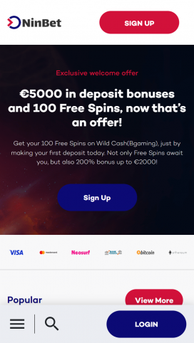 NinBet Apps Homepage