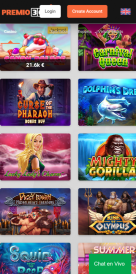 Premio365 Casino App Homepage
