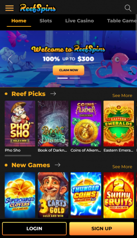 ReefSpins Apps Homepage
