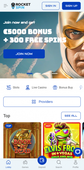 RocketSpin Apps Homepage