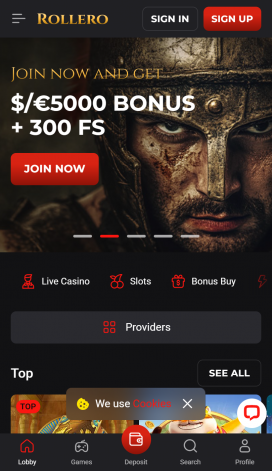 Rollero Casino Apps Homepage