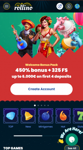 Rollino Casino Apps Homepage