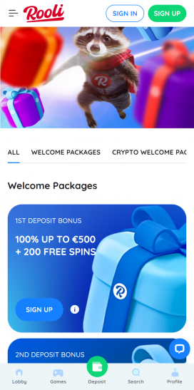 Rooli Casino Apps Homepage