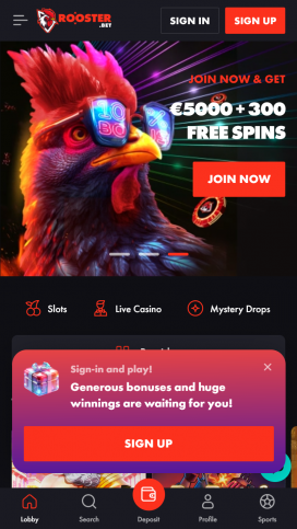 Rooster.bet Apps Homepage