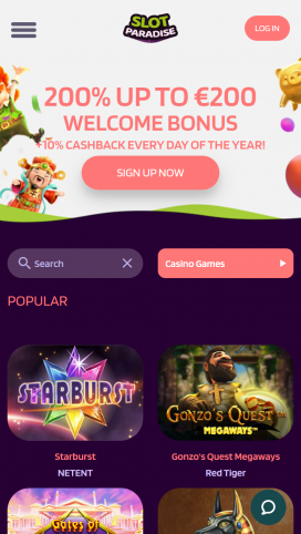 Slotparadise Apps Homepage