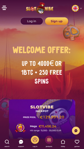 SlotVibe Casino Apps Homepage