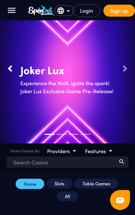 Spin.bet Casino Apps Homepage