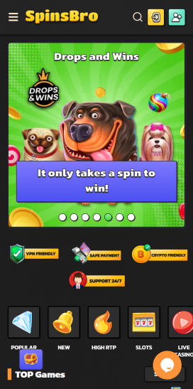 SpinsBro Apps Homepage