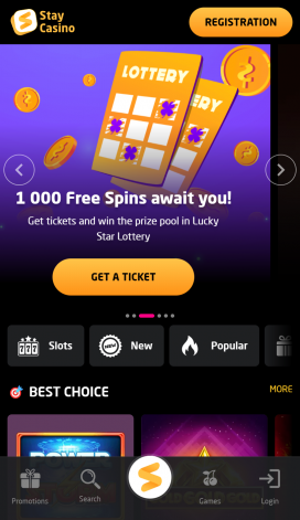 Stay Casino Apps Homepage
