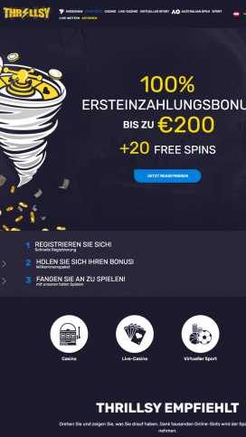 Thrillsy Casino Apps Homepage