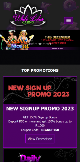 White Lotus Casino Apps Homepage