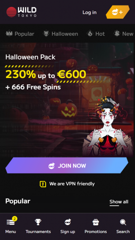 Wild Tokyo Casino Apps Homepage