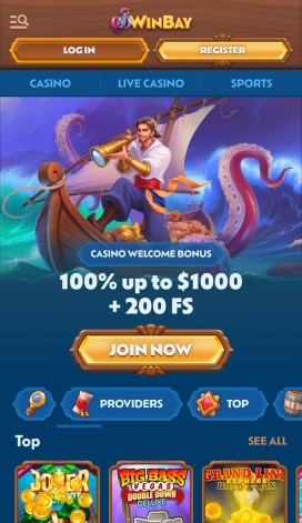WinBay Casino Apps Homepage