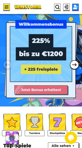Winstoria Casino Apps Homepage