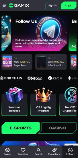 Gamix Casino Apps Homepage