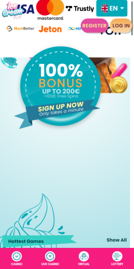 IceCreamBet Apps Homepage